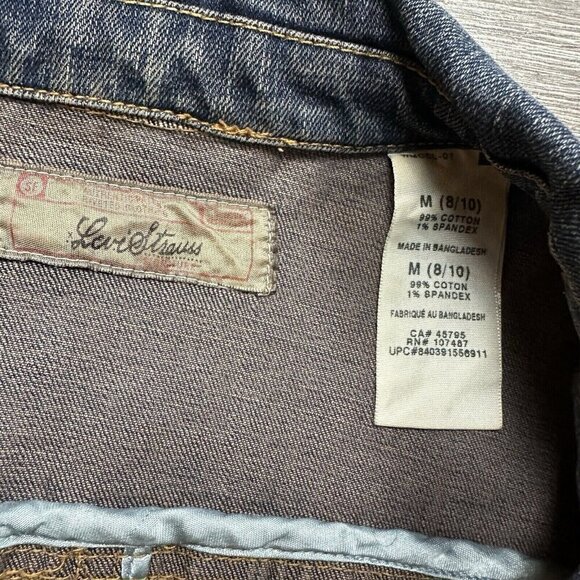 Levi Strauss Women’s Signature Stretch Denim Jean Jacket Sz M Y2K - Picture 3 of 5